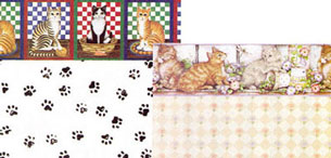 Dollhouse Miniature Wallpaper, Cat's Meow